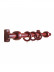 QYT10 1-1/8"  Bright Red Wood Single Double Wooden Curtain Rod Sets 