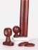 QYT10 1-1/8"  Bright Red Wood Single Double Wooden Curtain Rod Sets 