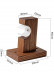 QYT103 Wall Single/Double wooden curtain pole brackets Black walnut(Color: Single square wood bracket)