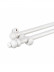 QYT11 1-1/8"  White Wood Single Double Wooden Curtain Rod Sets 
