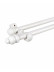 QYT11 1-1/8"  White Wood Single Double Wooden Curtain Rod Sets 