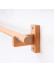 Natural Wood Single Curtain Rod With Wooden Drapery Brackets Customize(Color: Ash wood square wall bracket)