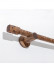 QYT15 1-1/8 Inch Black Walnut Wood Curtain Poles With Brackets And Finials