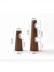 QYT103 Wall Single/Double wooden curtain pole brackets Black walnut