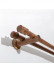 QYT15 1-1/8 Inch Black Walnut Wood Curtain Poles With Brackets And Finials