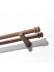 QYT103 Wall Single/Double wooden curtain pole brackets Black walnut(Color: Double new round wood bracket)