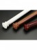 QYT2721 1-1/8" Super Thick Wood Grain Round Double Curtain Rod Set Metal Finial End Caps