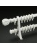 QYT2721 1-1/8" Super Thick Wood Grain Round Double Curtain Rod Set Metal Finial (Color: White Oak)