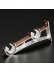 QYT2721 1-1/8" Super Thick Wood Grain Round Double Curtain Rod Set Metal Finial Teak Double Bracket