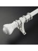 QYT2820 1-1/8" Wood Grain Nano Mute Single Curtain Rod Set Crown Finial Custom Made (Color: White Oak)