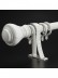 QYT2820 1-1/8" Wood Grain Nano Mute Single Curtain Rod Set Crown Finial Custom Made White Oak Color