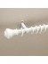 QYT2820 1-1/8" Wood Grain Nano Mute Single Curtain Rod Set Crown Finial Custom Made White Oak Color
