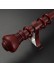 QYT2820 1-1/8" Wood Grain Nano Mute Single Curtain Rod Set Crown Finial Custom Made (Color: Red Wood)