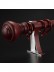 QYT2820 1-1/8" Wood Grain Nano Mute Single Curtain Rod Set Crown Finial Custom Made Red Wood Color