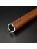 QYT2822 1-1/8" Wood Grain Nano Mute Single Curtain Rod Set Acorn Finial Custom Made Teak Color Cross Section
