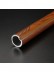 QYT2821 1-1/8" Wood Grain Nano Mute Double Curtain Rod Set Crown Finial Custom Made Teak Cross Section