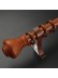 QYT2820 1-1/8" Wood Grain Nano Mute Single Curtain Rod Set Crown Finial Custom Made (Color: Teak)