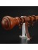 QYT2820 1-1/8" Wood Grain Nano Mute Single Curtain Rod Set Crown Finial Custom Made Teak Color