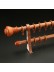 QYT2821 1-1/8" Wood Grain Nano Mute Double Curtain Rod Set Crown Finial Custom Made (Color: Teak)