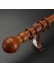 QYT2822 1-1/8" Wood Grain Nano Mute Single Curtain Rod Set Acorn Finial Custom Made (Color: Teak)