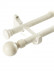 Wood Finish Single/Double Luxury Curtain Rods With Brackets(Color: White oak)
