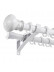 QYT5322 1-1/8" Aluminum Double Drapery Rod And Brackets Wood Look(Color: White oak)