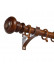 QYT5320 1-1/8" Aluminum Single Drapery Rod Set Wood Look(Color: Teak)