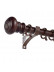 QYT5320 1-1/8" Aluminum Single Drapery Rod Set Wood Look(Color: Black walnut)