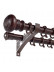 QYT5322 1-1/8" Aluminum Double Drapery Rod And Brackets Wood Look(Color: Black walnut)