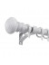 QYT5320 1-1/8" Aluminum Single Drapery Rod Set Wood Look(Color: White)
