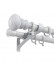 QYT5322 1-1/8" Aluminum Double Drapery Rod And Brackets Wood Look(Color: White)