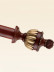 QYT67 Red Wood 2 Inches Timber Curtain Rods With Decorative Finials