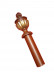 QYT67 Red Wood 2 Inches Timber Curtain Rods With Decorative Finials(Color: Red wood)