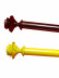 QYT80 Custom 1-3/8" Wooden Curtain Poles White Black Yellow Pink