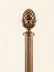 QYT87 Striple Gold 1-3/8" Diameter Wood Curtain Rods With Brackets(Color: Gold bud finial)