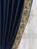 New arrival Denali Blue and Green Waterfall and Swag Valance and Sheers Custom Made Chenille Velvet Curtains(Color: Dark Blue)