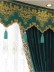 New arrival Denali Blue and Green Plain Waterfall and Swag Valance and Sheers Custom Made Chenille Velvet Curtains Pair For Living Room