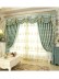 Jacquard Yellow Blue Coffee color Floral Waterfall and Swag Luxury Valance and Sheers Living room Curtains Pair(Color: Blue)