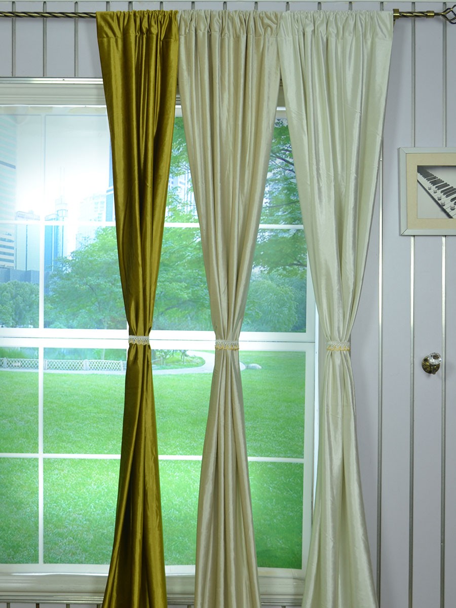 63 Inch 96 Inch Whitney Beige And Yellow Solid Blackout Grommet