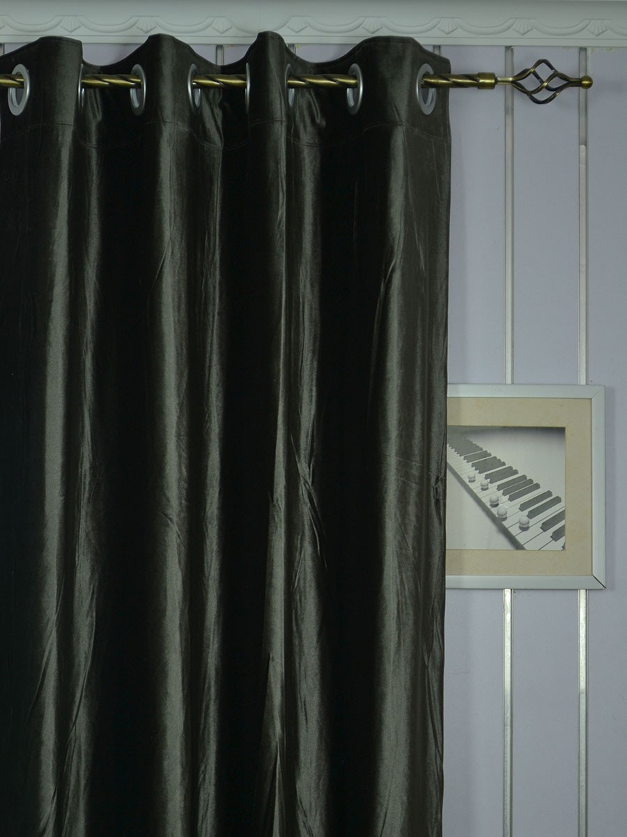 63 Inch 96 Inch Whitney Gray And Black Solid Blackout