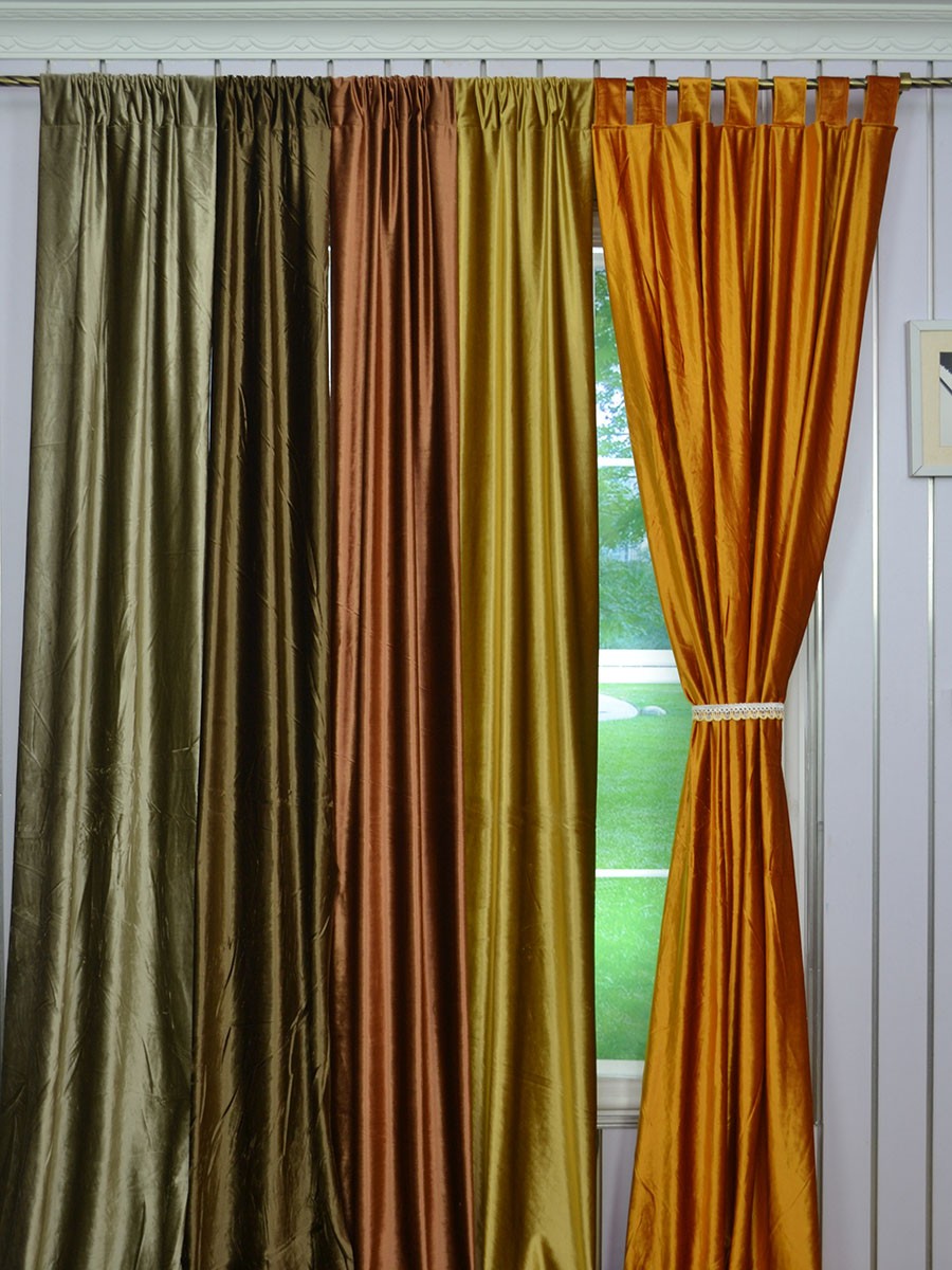 Whitney Brown Solid Blackout Grommet Velvet Curtains 63 Inch 96