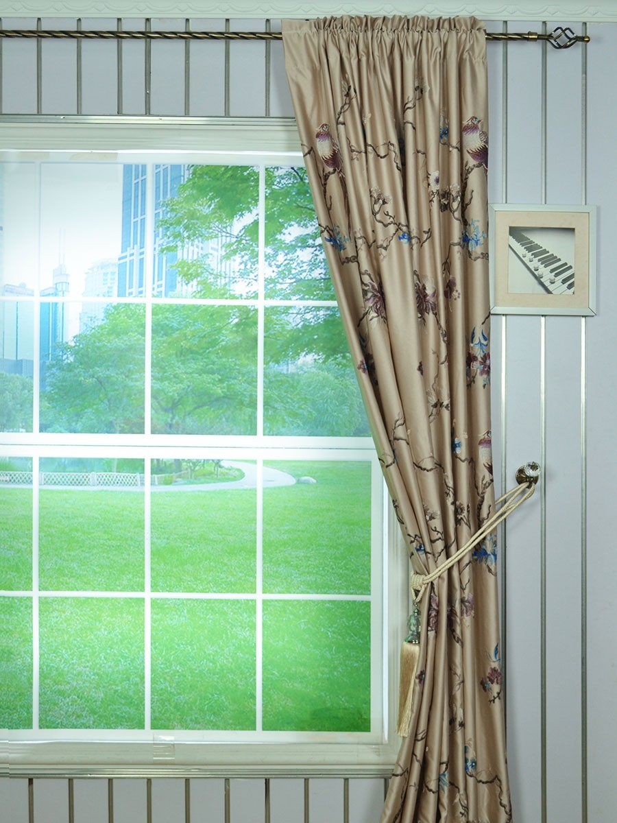 120 Inch Extra Wide Morgan Light Apricot Embroidered