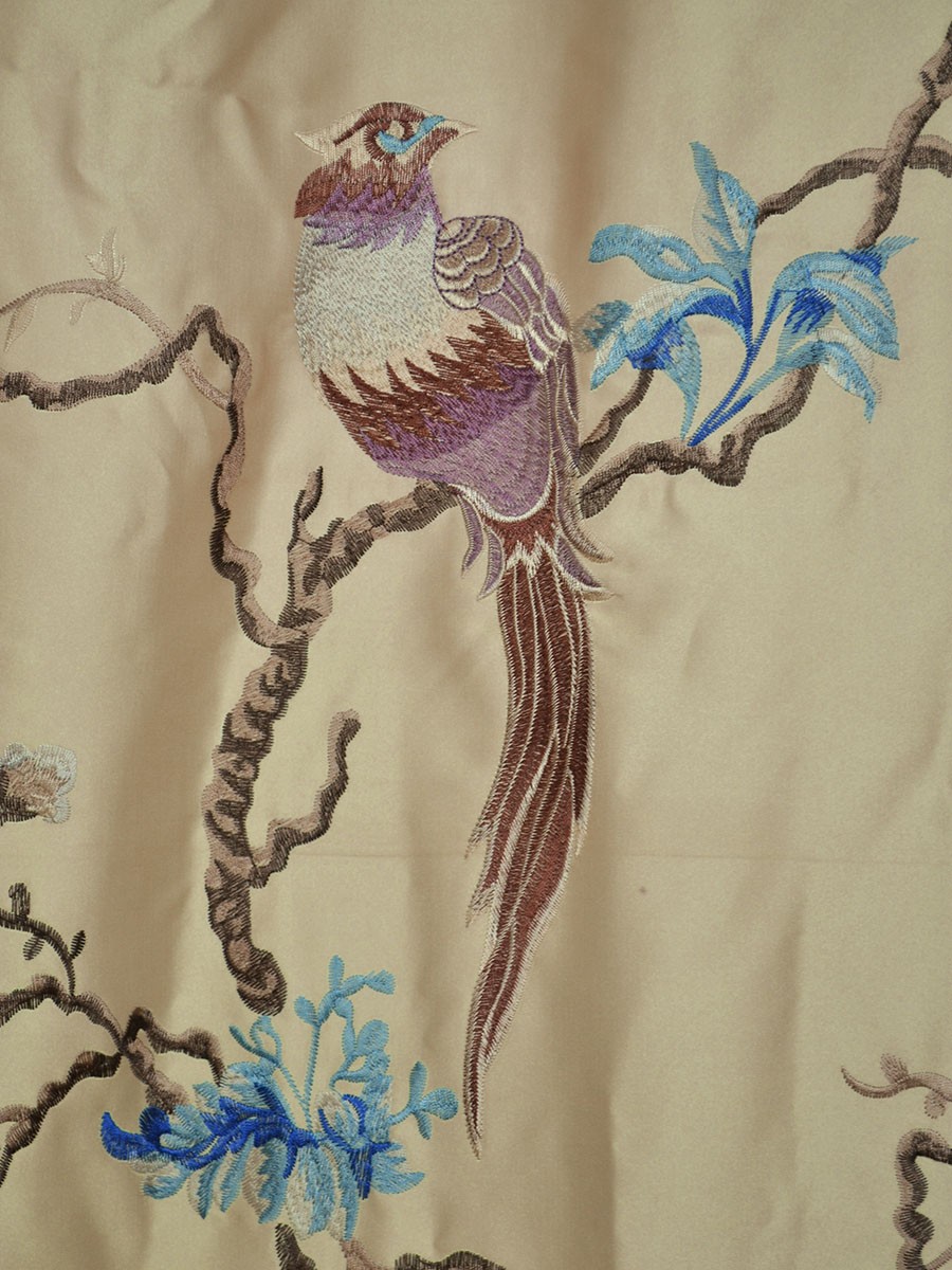 120 Inch Extra Wide Morgan Light Apricot Embroidered