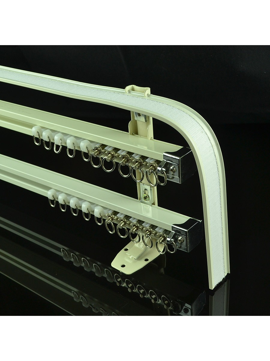 Chr7824 Ivory Wall Mounted Triple Curtain Tracks And Rails