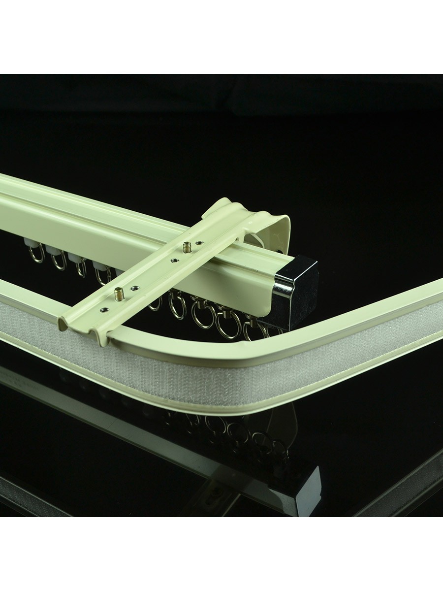 Chr7825 Ivory Wall Mounted Double Curtain Tracks And Rails