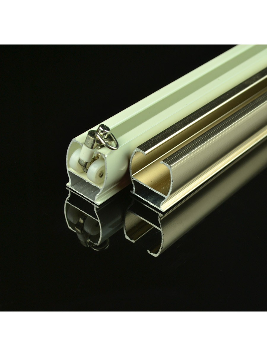 Chr8025 Ivory Wall Mounted Double Curtain Tracks Rails With Valance Chr8025 Ivory Wall Mounted Double Curtain Tracks Rails With Valance Track Cross Section