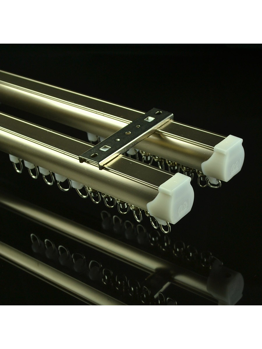 Chr8022 Ivory And Rose Gold Ceiling Or Wall Mounted Double Curtain Chr8022 Ivory And Rose Gold Ceiling Or Wall Mounted Double Curtain Tracks Rails