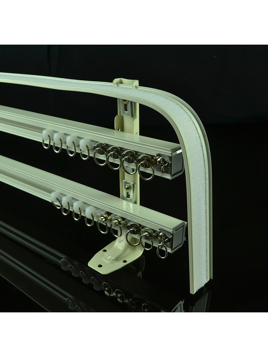 Chr8124 Ivory Triple Curtain Tracks With Valance Track