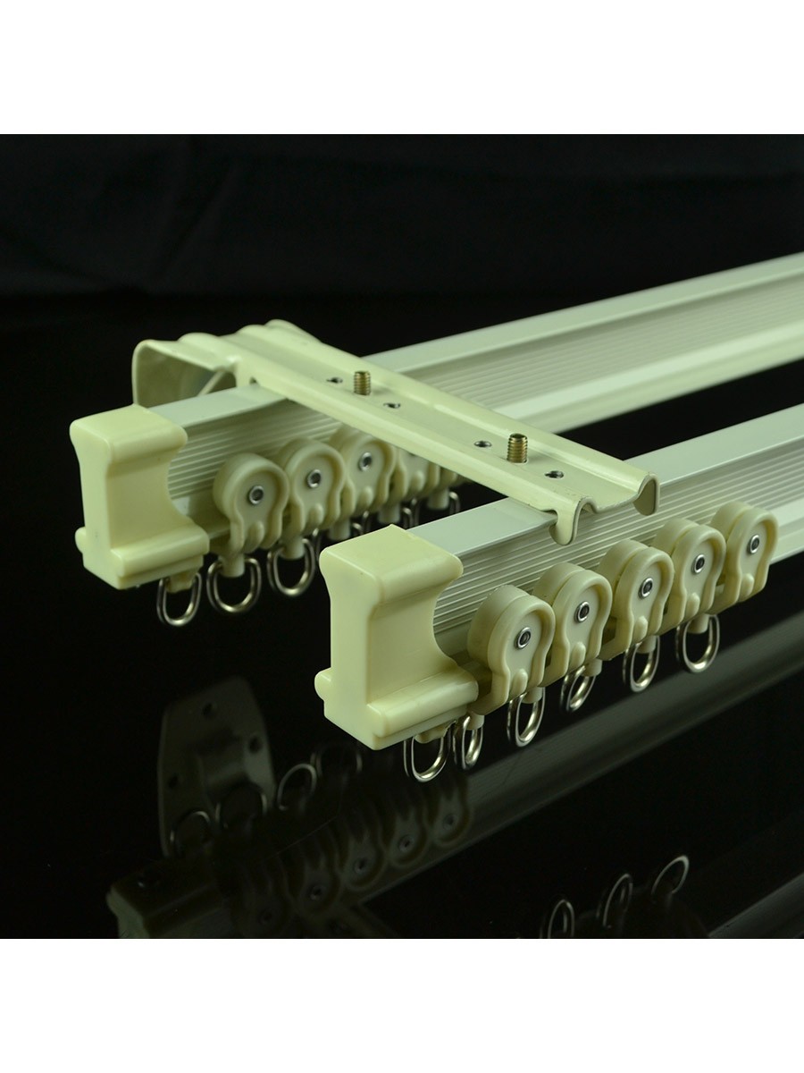 Jos & Haz White Bendable Curtain Track Brackets - Double Ceiling Mount Set