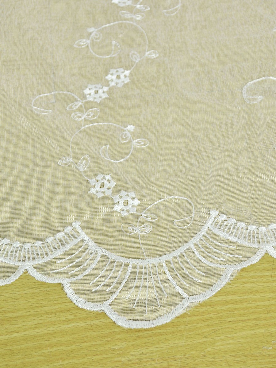 Elbert Vine Floral Embroidered Custom Made Sheer Curtains
